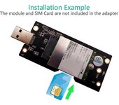 Módulo NGFF a SIM con USB 3.0 Módulo 3G/4G/5G a USB 3.0 con ranura para tarjeta SIM Tarjeta adaptadora portátil Verde