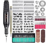 108 Pcs Kit de herramientas de grabado eléctrico, multifuncional con cable Mini grabador Pen DIY Tool Set (enchufe de la ue Color de la foto