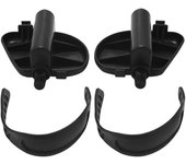1Par de pedal de bicicleta estática Pedal de bicicleta ensanchado con correas de pedal para bicicleta estática de bicicleta estática Negro