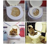 Unbrand Kit de entrenamiento para inodoros para gatos Sistema de limpieza Kitty Pets Orinal orinal para orinar Blanco