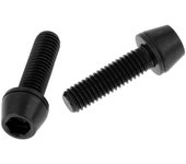 Bugu 2pcs Bicicleta de aleación de titanio Cabeza cónica Perno tornillo Lavadora M5x18, Negro