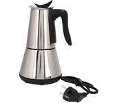 Estufa eléctrica Máquina de café espresso Moka Pot 6 tazas Percolador Cafetera Eléctrica de acero inoxidable Classi plata
