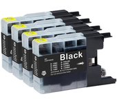 Cartucho de tinta LC1240Bk compatible con Go Inks, paquete de 3, negro para impresoras Brother