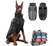 Ropa para perros grandes impermeable Chaqueta de chaleco de perro grande otoño invierno Collar de piel cálida Abrigo de perro para perro para bulld...