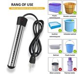 Calentador de inmersión, calentador de agua instantáneo sumergible eléctrico portátil, utilizado en bañera de piscina Negro