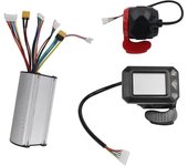 24v 250w Kit de controlador de scooter plegable Controlador de scooter eléctrico Pantalla LCD Acelerador de freno T Negro plata