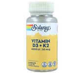 Solaray Vitamin D3 + K2 60 vegetable capsules