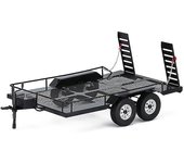 mickcara Remolque de metal con 4 neumáticos negro 465 * 290 mm para 1/10 Rc sobre orugas coche axial Scx10 90046 Axi03007 Traxxas Trx-4 Redcat Gen8