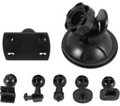 Ventosa para coche para soporte de cámara de salpicadero con adaptador de 6 tipos, soporte de coche en ángulo de 360 grados para conducir DV negro