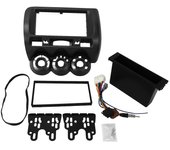 Fascia de radio para Honda Jazz City One Din Dvd estéreo Cd Montaje en panel Kit de moldura Kit de moldura marco Beze Negro