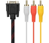 Cable adaptador, cable rca Cable de audio RCA Cable Vga a Av Cable de 15 pines a 3 Adaptador de cable Rca Audio Av para