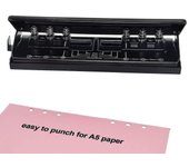 Punzón ajustable de 6 orificios con marca de posicionamiento, perforador de papel diario para planificadores de carpetas de seis anillos de tamaño ...