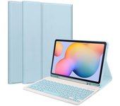 Para Samsung Galaxy Tab S6 Lite / S6 Lite (2022) Estuche de cuero con cubierta de soporte de teclado desmontable Azul de cielo