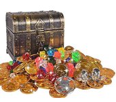 100pcs Pirate Treasure Chest Toy Kit Antique Big Treasure Chest Pirate Box Treasure Jewels Pirate Gold Coins B