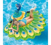 DUqi Pavo real inflable gigante Piscina flotante Flotador Anillo de natación Adultos Niños Agua Fiesta de vacaciones Juguetes Piscina