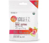 Lolleez Children's Paletas Calmantes Orgánicas para la Garganta, Sandía, Fresa y Mango Naranja, 15 Ea