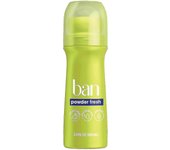 Ban Prohibición de roll-on antitranspirante y desodorante, polvo fresco, 3.5 Oz