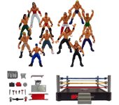 YM Studio Wwe Mini Wrestling Figure Playset Wrestler Warriors Juguetes con amplificador de anillo cuadrado; Accesorios Diversión Miniatura Lucha Ac...