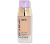 Tarte Base de maquillaje Babassu Foundcealer Dewy de tamaño viaje, SPF 20, 27n Neutro claro-medio, 0.33 oz