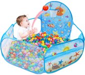 Heytea Kids Ball Pit Con Aro de Baloncesto Pop Up Tienda de juegos para niños, Ocean Pool Baby Playpen, juguetes portátiles Regalos para niñas Niño...