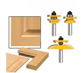 3 unids 1/2 pulgadas Rail & Blade Cutter panel gabinete router set fresado cortador de puerta cuchillo madera cutt