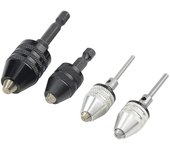 Adaptador de cambio rápido de portabrocas de 4 piezas Mini portabrocas de 3 mordazas Adaptador de destornillador Taladro eléctrico Con Negro plateado
