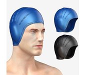 Deportes Impermeable Piscina Gorra Flexible Silicona Gel Oreja Baño Nadar Negro