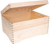 Creative Deco Caja de madera XXL Cofre de madera con tapa | 40 x 30,5 x 24 cm | Caja de memoria Caja de madera para objetos de valor, juguetes Clar...