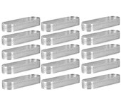 Moldes de tartaletas ovalados de 15 piezas Moldes de tarta perforados para hornear anillo de forma redonda de acero inoxidable para tarta Plata