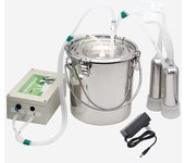mickcara Máquina de ordeño de pulso automático de 5l Granja de ordeño Vaca Cabra oveja Bomba de vacío Cubo Granja Equipo de cría Ajuste de intensid...