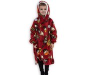 Harry Potter Charm Wearable Hooded Fleece Blanket - Niños Rojo/negro Medium