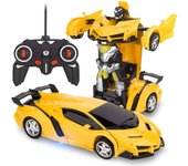 Control remoto Transform Car, Rc Robot Recargable 360arrating Stunt 1:18 Deformación Coche de carreras Juguete con sonido y luz frescos, Deformació...