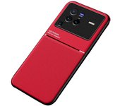 Para vivo X80 Pro Precise Cutout PU Leather+ Imprinted Mobile Phone Case con chapa de metal incorporada Rojo Style C vivo X80 Pro 5G