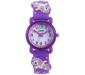Relojes para niños impermeables de dibujos animados en 3D con alarma - Dibujos animados infantiles de unicornio