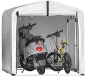 SoBuy Almacenamiento de bicicletas Motocicleta Tienda de campaña Cobertizo de almacenamiento de bicicletas, KLS11-L Plata