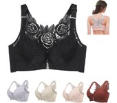 Floral Secrets Comfort Rose Bra, Comfort Rose Lift Bra, Cierre Delantero Push Up Sujetador sin aros y sin costuras Negro 38-85E