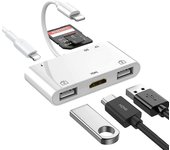 Adaptador de Ipad Lightning Hub, convertidor Av digital de 6 en 1 Lightning a Hdmi, lector de tarjetas Tf y Sd, adaptador de cámara USB, suministro...