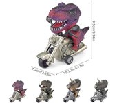 Dinosaur Toy Cars 2 Pack Friction Powered Motorcycle Game T-rex And Triceratops Monster Dinos Toys For Boys Age Gray