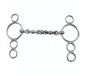 Shires Waterford Caballo 3 Ring Gag Bit Plata 4.5in