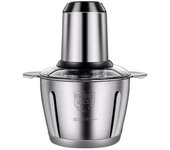 Meat Grinder 2l Máquina mezcladora de mezclador de licuadora eléctrica de acero inoxidable de procesador de alimentos para frutas de cocina Plata