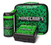 Minecraft Lenticular Creeper Lunch Bag Set Verde/negro One Size