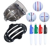 6 Pack Golf Ball Line Drawing Marker Golf Ball Liner Golf Ball Marking Tool Kit - 2 Plantillas de marcado de bolas de golf y 4 marcadores de color ...