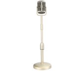 Modelo vintage de accesorios de micrófono de escritorio con altura ajustable, soporte de micrófono de estilo retro clásico Oro
