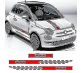 1 Set Car Hood Bonnet Stickers Body Door Side Skirt Stripes Decal For Fiat 500 Auto Decorate Vinyl Film Red