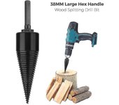 Leña industrial Broca de perforación Cono de madera Hex Shank Madera Divisor de troncos División de tornillos 32mm 38mm