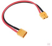 2 paquetes de cable de extensión de enchufe macho a hembra XT60 / XT-60 cable de silicona