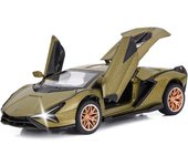 Ubiuo Coches de juguete Lambo Sian Fkp3 Modelo de coche de metal con luz y sonido Pull Back Toy Car para niños de 3 años + años (azul)
