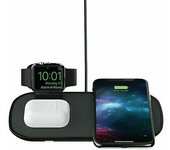 Almohadilla de carga inalámbrica Qi 3 en 1 Mophie de 7,5 w para reloj Airpods de iPhone - Negro