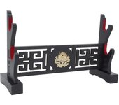 Soporte de espada acolchado Pantalla de espada de terciopelo para katana Genji Soporte de espada japonesa - Dragón Negro