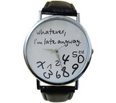 "Reloj De Pulsera Mujeres Nueva Moda Divertido Mujeres Hombres Cuarzo Analógico Lo Que Sea, Estoy Tarde De Todos Modos Reloj De Pulsera Reloj De Cuarzo De Las Mujeres"